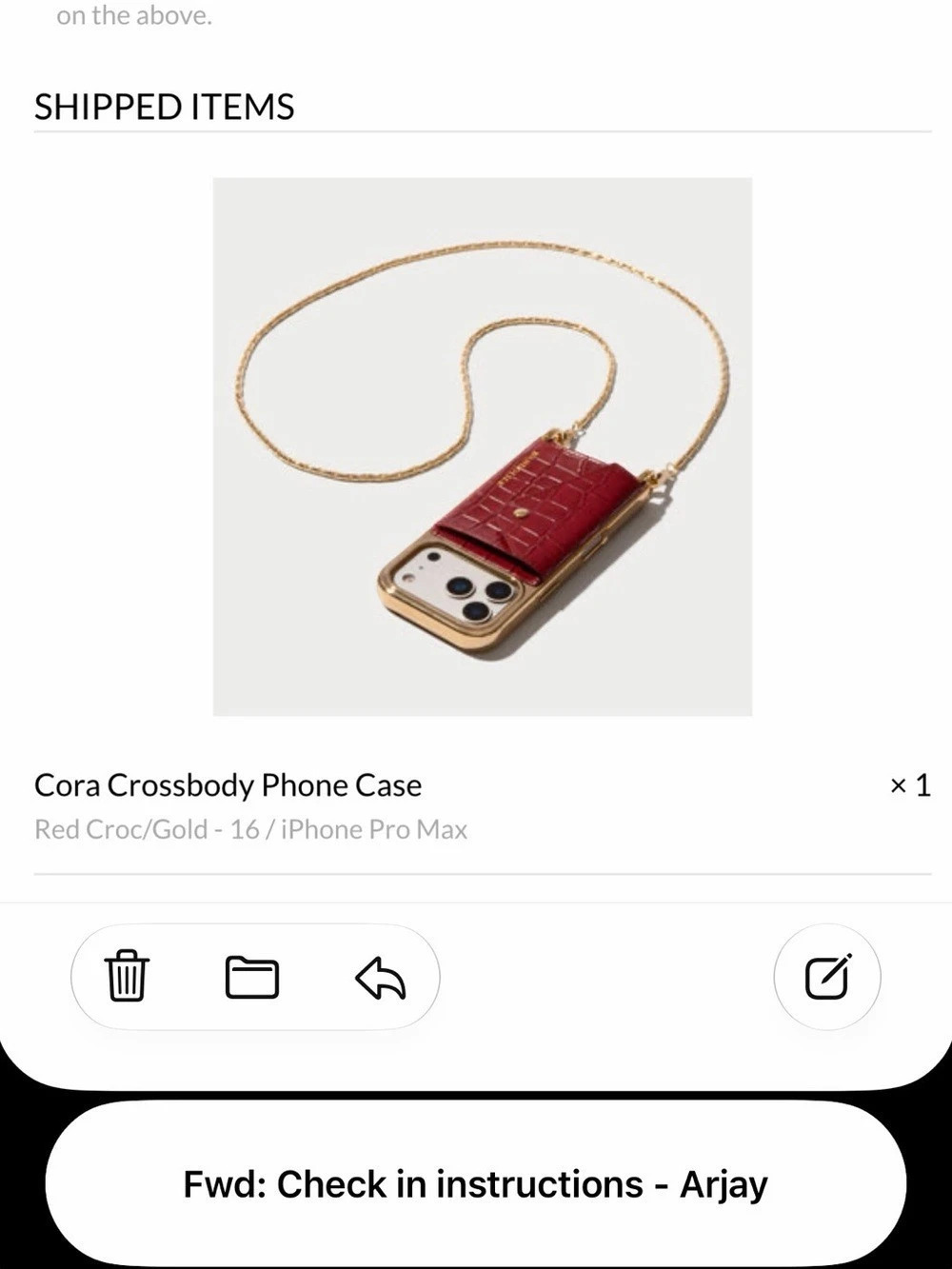Bandolier Crossbody Phone Case Red & Gold